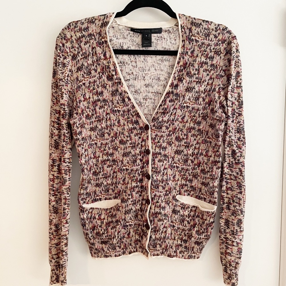 Marc by Marc Jacobs Multicoloured V-Neck Button up Cardigan Sweater Size Small